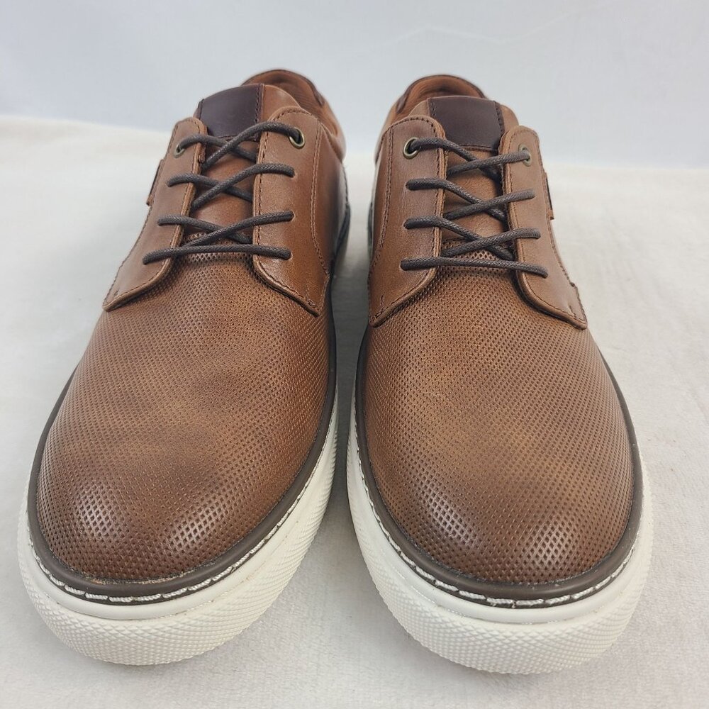 NEW Crown Vintage Brown Lace-Up Faux Leather Casual Shoes For Men Size 10.5M - Picture 2 of 10